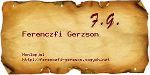 Ferenczfi Gerzson névjegykártya