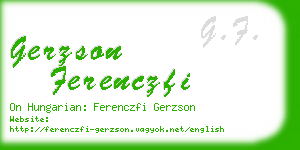 gerzson ferenczfi business card